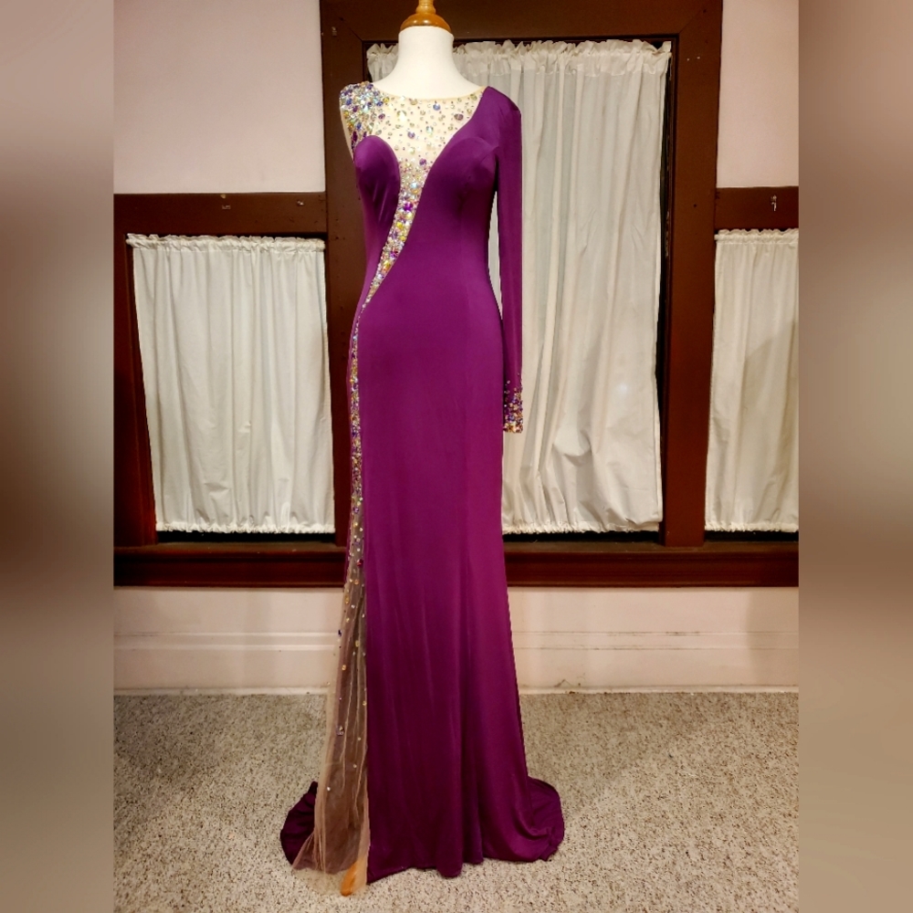 Purple Asymmetrical Gown